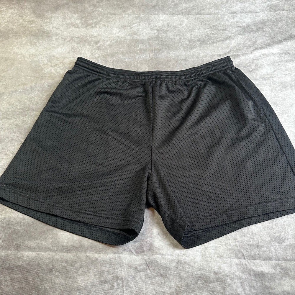 LSA Athletic Mens XXL Black Mesh Gym Shorts Elastic Waist‎ Polyester Activewear